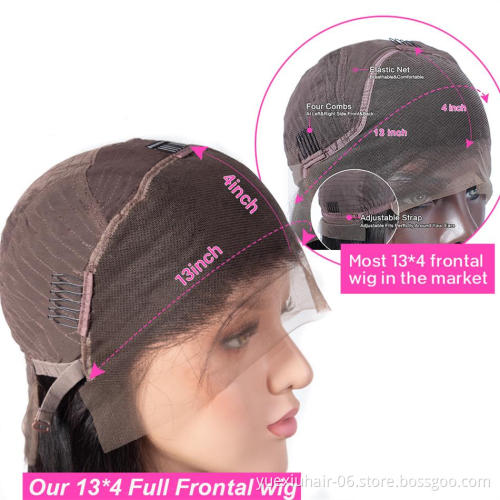 Ready to Ship Cuticle Aligned Transparent Frontal Closure 13x4 5x5 Swiss Scalp HD Brazilian Full Lace Frontal Human Hair Wigs